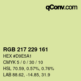 Code couleur: RGB 217 229 161 | qconv.com