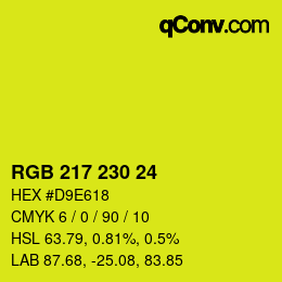 カラーコード: RGB 217 230 24 | qconv.com