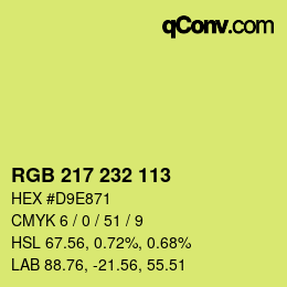 Color code: RGB 217 232 113 | qconv.com