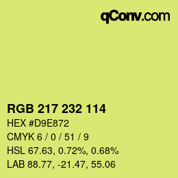 Color code: RGB 217 232 114 | qconv.com