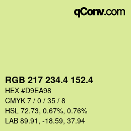 カラーコード: RGB 217 234.4 152.4 | qconv.com