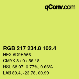 カラーコード: RGB 217 234.8 102.4 | qconv.com