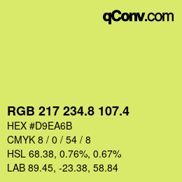 カラーコード: RGB 217 234.8 107.4 | qconv.com