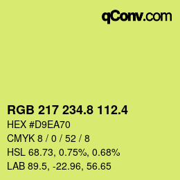 カラーコード: RGB 217 234.8 112.4 | qconv.com