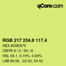 カラーコード: RGB 217 234.8 117.4 | qconv.com