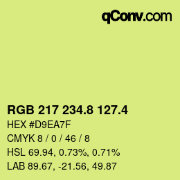 カラーコード: RGB 217 234.8 127.4 | qconv.com