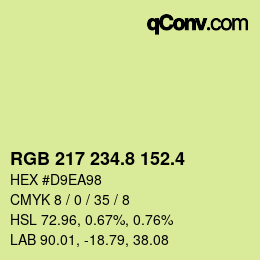 カラーコード: RGB 217 234.8 152.4 | qconv.com