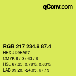 カラーコード: RGB 217 234.8 87.4 | qconv.com