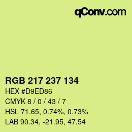 Color code: RGB 217 237 134 | qconv.com