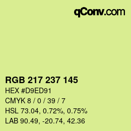 Color code: RGB 217 237 145 | qconv.com