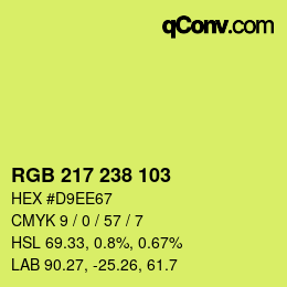 カラーコード: RGB 217 238 103 | qconv.com