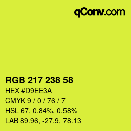 颜色代码: RGB 217 238 58 | qconv.com