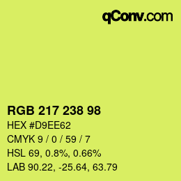 Farbcode: RGB 217 238 98 | qconv.com