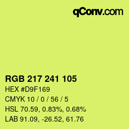 Color code: RGB 217 241 105 | qconv.com