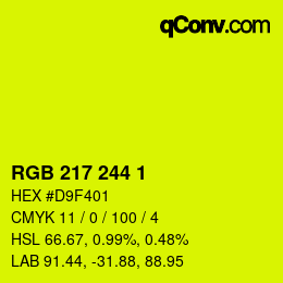 カラーコード: RGB 217 244 1 | qconv.com