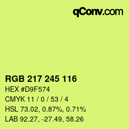 Color code: RGB 217 245 116 | qconv.com