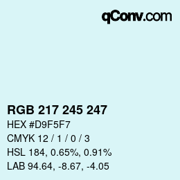 Color code: RGB 217 245 247 | qconv.com