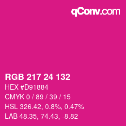 Color code: RGB 217 24 132 | qconv.com