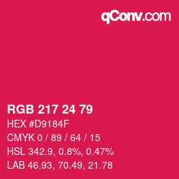 カラーコード: RGB 217 24 79 | qconv.com