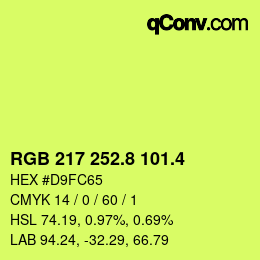 カラーコード: RGB 217 252.8 101.4 | qconv.com