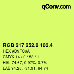 カラーコード: RGB 217 252.8 106.4 | qconv.com