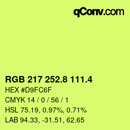 カラーコード: RGB 217 252.8 111.4 | qconv.com