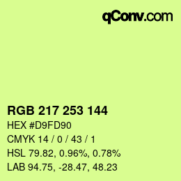 カラーコード: RGB 217 253 144 | qconv.com