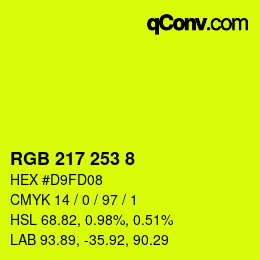 颜色代码: RGB 217 253 8 | qconv.com