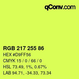颜色代码: RGB 217 255 86 | qconv.com