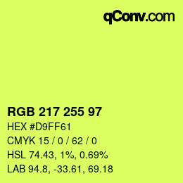 颜色代码: RGB 217 255 97 | qconv.com