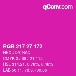 Color code: RGB 217 27 172 | qconv.com