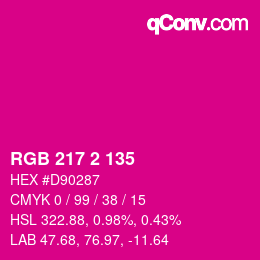 カラーコード: RGB 217 2 135 | qconv.com