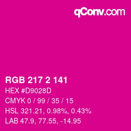 Color code: RGB 217 2 141 | qconv.com
