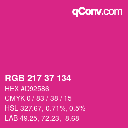 Color code: RGB 217 37 134 | qconv.com