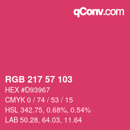 Color code: RGB 217 57 103 | qconv.com
