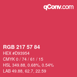 Color code: RGB 217 57 84 | qconv.com