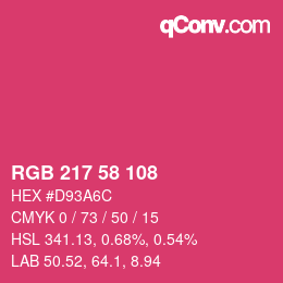 Color code: RGB 217 58 108 | qconv.com