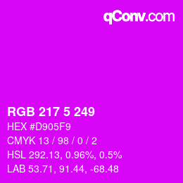 Color code: RGB 217 5 249 | qconv.com