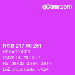 カラーコード: RGB 217 60 251 | qconv.com