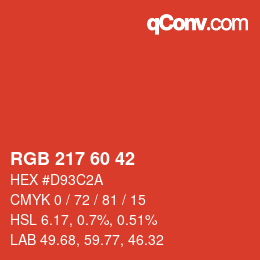 カラーコード: RGB 217 60 42 | qconv.com