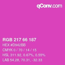 カラーコード: RGB 217 66 187 | qconv.com