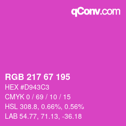 カラーコード: RGB 217 67 195 | qconv.com