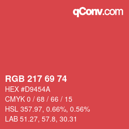 Color code: RGB 217 69 74 | qconv.com
