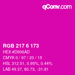 Color code: RGB 217 6 173 | qconv.com