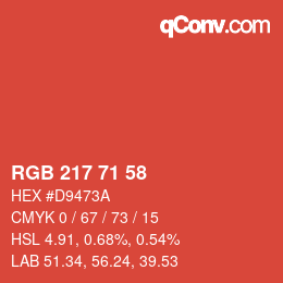 Color code: RGB 217 71 58 | qconv.com