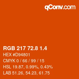 カラーコード: RGB 217 72.8 1.4 | qconv.com