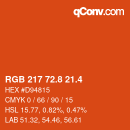 カラーコード: RGB 217 72.8 21.4 | qconv.com