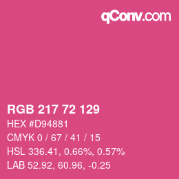 カラーコード: RGB 217 72 129 | qconv.com