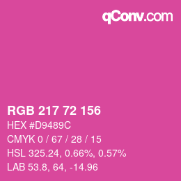 カラーコード: RGB 217 72 156 | qconv.com