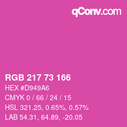 Color code: RGB 217 73 166 | qconv.com